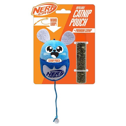 Nerf Cat 3.5in Plush Mouse with Catnip Pouch and Bell Cat Toy - Blue