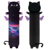 TITQWOP Long Cat Plush Pillow, 28" Cute Stuffed Animals Cat Plush Long Body Pillows, Soft Black Cat Plushie Soft Doll Pillows Gifts for Girlfriend Kids Girls Boys