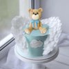 3D Bear Cake Toppers Bear Cake Decorations for Boy Girl Baby Shower Birthday Party Supplies (bule)