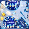 Sunnyray 96 Pcs Happy Hanukkah Party Decorations Supplies Hanukkah Menorah Party Tableware Set Birthday Party Dessert Plates Napkins Forks for 24 Guests Hanukkah Festive Day Indoor Yard Outdoor