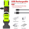 Vizpet LED Dog Collar, Light Up Dog Collar Adjustable USB Rechargeable Super Bright Safety Light Glowing Collars for Dogs(Medium,Green)