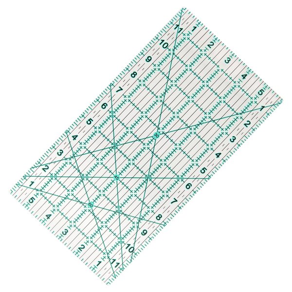 MANUFORE Quilting Ruler 6” x 12” Sewing Acrylic Ruler Anti-Slip Ruler DIY Quilting Tools with Clear Printed Lines for Precise Cutting