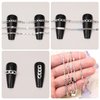 JERCLITY 1 Box 6 Strips Nail Chains for Nail Art Silver Alloy Metal Nail Art Chains Silver Nail Charms Punk Chains Nail Studs Silver Chain Accessories for Women Nail Art