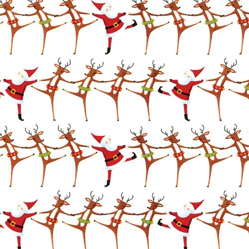 Caspari Christmas Can Can Ivory Gift Wrapping Paper - 30 in. x 8 ft. Roll