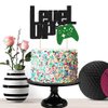Level Up Cake Topper Black and Green Glittery Video Game Party Cake Decor Video Game Controller/Game Fans/Gamer/Gaming Themed Kids Boys Happy Birthday Party Cake Supplies Decorations