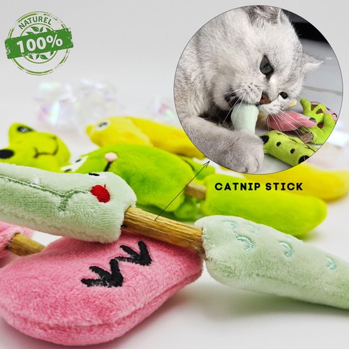 uyiixoxo Cat Toy Matatabi Silvervine Sticks Cat Toys for Indoor Cats, Cat & Kitten Chew Toys for Aggressive Chewers, Cat Dental Toy for Kitten Teeth Cleaning, Crinkle Sound Catnip Toys