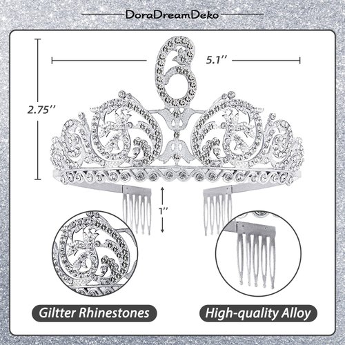 6th Birthday, 6th Birthday Decorations for Girls, 6th Birthday Tiara and Sash, 6th Birthday Gifts for Girls, 6th Birthday Tiara, 6th Birthday Sash, 6th Birthday Crown for Girls, 6th Birthday Crown