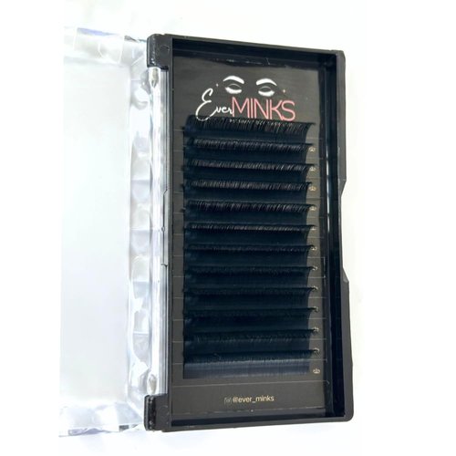 EVERMINKS Cashmere Volume Lash Extensions D 0.05 Thickness (13-19mm), Black Velvet Eyelash Trays, Lash Tech Supplies (0.05 D, 16MM)
