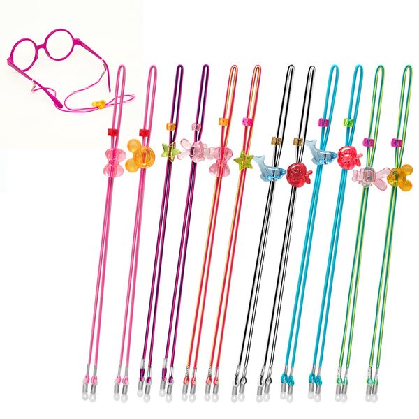 HALF CRESCEN Kids Glasses Strap (Pack of 12) Eyeglasses Straps for Kids, Sunglasses Holder Strap for Kids Girls