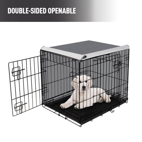 Pet Prime Dog Crate Cover for Wire Cages 24 Inch Indoor Breathable Polyester Pet Kennel Cover Machine Wash & Dry Double Door Small (Cover Only)