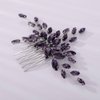 Teyglen Women Dainty Simple Full Rhinestones Red Blue Black Bride Wedding Hair Comb Luxurious Hair Accessories Shiny Rhinestones Bridal Side Hair Combs for Women Bride Girls (Purple)
