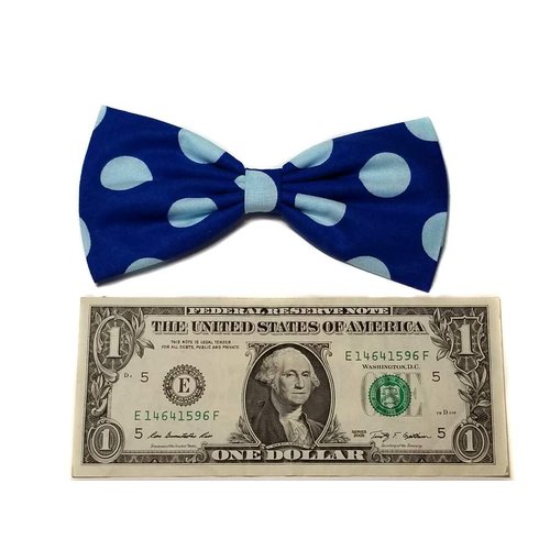 EmilyRose Couture Polka Dots Hair Bow Collection (Blue Polka Dot, Alligator Clip)