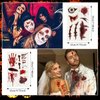 Fanguilar 12 Sheets Halloween Fake Scars Temporary Tattoos Halloween Makeup Kit, Realistic Halloween zombie makeup Fake Bloody Wound Stitch Scar Scab Sticker Halloween Masquerade Prank Makeup Props