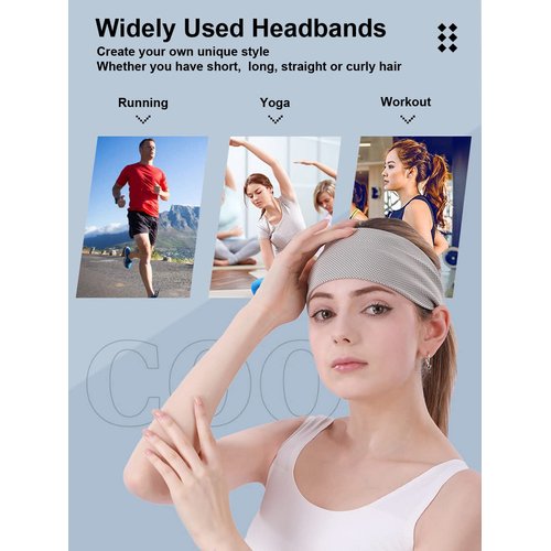 SUJAYU Sweatbands for Women, 4 PCS Womens Headbands Sweat Bands Headbands for Women, Workout Headbands for Women Non Slip, Wide Headbands for Women Hair Wrap Hair Accessories for Women