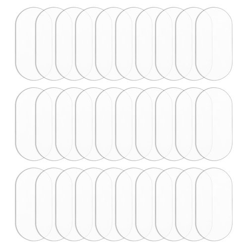 FINGERINSPIRE 30 Pcs Clear Miniature Bases 25x50mm Oval Acrylic Action Figure Display Bases 2mm Thick Miniature Bases Blanks Acrylic Mini Oval Base for Miniatures Wargaming Boardgaming Collectible