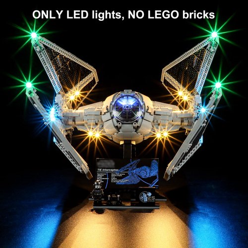 Vaodest Led Light for Lego 75382 Tie Interceptor Building Blocks Model,Design and Configuration Compatible with Model 75382(Led Light Only, Not Building Block Kit)