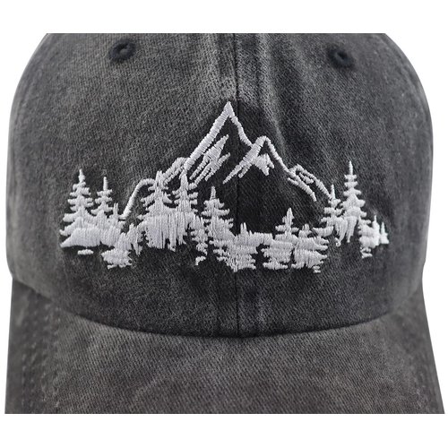 GzacDeope Camping Accessories Hats for Men Women, Mountain Trees Forest Decor Hat, Adjustable Embroidered Explore Outdoor Baseball Cap, Funny Hiking Gifts for Skier Hiker Camper Climber Nature Lover