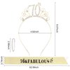 YARIEW 70th Birthday Headband and Birthday Sash + Pearl Pin Set, 70 & Fabulous Crown and Sash, Happy 70th Birthday Decorations for Women, 70th Birthday Gifts for Women, 70th Birthday Party Favor