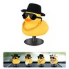 AILOVETECK Car Rubber Ducks with Duck Plug Holder, Dashboard Duck for Car Jeep Decoration, Car Ducks for Dashboard, Funny Car Dashboard Accessories Gift, Yellow Duck with Black Top Hat