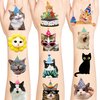96PCS Cat Individually Wrapped Tattoos, Cat Temporary Tattoos, Cat Stickers Waterproof, Removable for Birthday Decorations Party Supplies, Cat Party Favors, School Rewards Gifts Ideas for Girls Boys