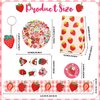 YYMYMGJ Strawberry Party Favors 110PCS Strawberry Theme Slap Bracelets Stickers Key Chains Badge Gift Bags Temporary Tattoos for Kids Baby Shower Berry First Birthday Party Supplies Decorations