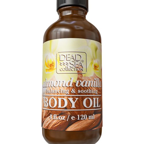 Dead Sea Collection Almond Vanilla Body Oil – Scented Body Oil – Almond Body Oil – Body Oil Vanilla – Vanilla Oil for Skin – Vanilla Body Oils for Women – Body Oils for Women Vanilla (4 fl.oz)
