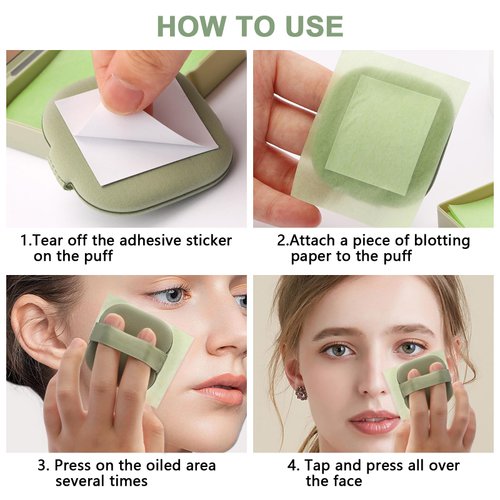 Jutqut Oil Blotting Sheets for Face With Travel Makeup Mirror-3 Pack(total 300 sheets), Blotting Papers for Face, Oil Absorbing Sheets for Face, Makeup Friendly, Blotting Papers for Oily Skin