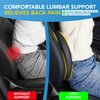 Lumbar Support Pillow: Memory Foam Lumbar Pillow for Lower Back Pain Relief - Car Back Cushion for Driving - Lumbar Support for Car-Office Chair, Wheelchair - Black