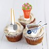 48Pcs Gardening Tool Cupcake Toppers Garden Birthday Party Decorations Garden Tool Theme Summer Party Dessert Cupcake Decorations for Spring Theme Birthday Party Baby Shower Supplies