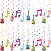 30 Pcs Guitar Party Hanging Swirls Decorations for Guitar Birthday Party Decorations Hanging Music Notes Booth Props Musical Instrument Hanging Swirls for Music Rock and Roll Party Baby Shower