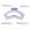 TELETIES - Medium Open Claw Clip - Strong Grip, Bendable Teeth, Comfortable Cutout Design - Ideal for Long, Thick, Curly, or Wavy Hair - For All Hair Textures - Spring Collection - Lilac