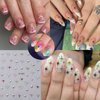 Star Nail Stickers for Nail Art 3D Glitter Starlight Self-Adhesive Nail Design Decals 6Pcs Laser Gold Silver Black White Stars Nail Art Stickers with Rhinestones Star Stickers for Manicure Supplies
