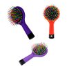 Pack of 3 Rainbow Bristle Volumizing Detangling Brush with Mirror