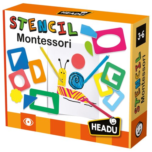 Headu Stencil Montessori, Educational Toys for Boys and Girls Ages 3-6 Years Old, Preschool Learning Toys, Teacher Homeschool Supplies, Birthday