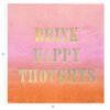 C.R. Gibson Drink Happy Thoughts Disposable Cocktail Napkins for Parties, 5" x 5", Multicolor
