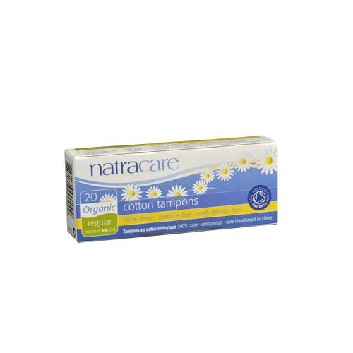 Natracare 1000 Organic All Cotton Non- Applicator Tampons 20 Count
