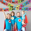 Colarr 4 Pieces Hero Party Decorations Boys Birthday Hero Theme Birthday Banner Reusable Hero Garland Decor Swallowtail Flag Kids Party Banners for Kids Boys Baby Shower Party Supplies Wall Decoration