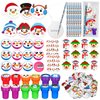 Cinrobiye 194 Pcs Christmas School Stationery Set Xmas Classrooms Exchange Stationery Party Favors Class Reward Prizes Notebooks Pencils Sharpener Erasers Stickers Stamps for Party Supplies (Snowman)