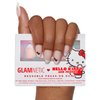 Glamnetic x Hello Kitty® and Friends Press On Nails - Hello Kitty® White | Classic French Tip Short Almond Bow Graphic Nails in a Glossy Finish | 15 Sizes - 30 Nail Kit with Glue