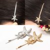 6 Pcs Metal Bobby Pins Starfish Hair Clips Sea Star Hairpin Barrettes Headwear Hair Accessories for Women and Girls (3 Gold + 3 Silver) (Style 2)
