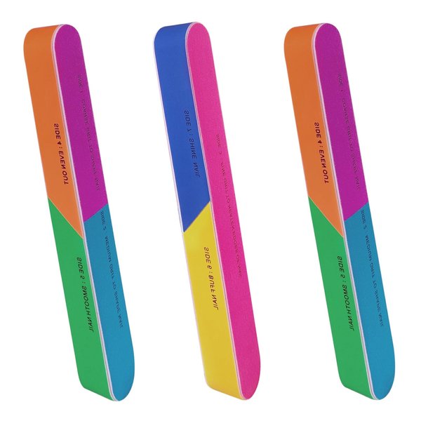 7 Way Nail Buffer (3 Pcs), Nail Buffers Blocks for Natural Nails Shine Smoother Upgraded Buffing Block Seven Steps Polisher Fingernail Files Buffer 120/240/600/3000/6000 Grit for Shinning Buff Nails