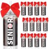 Skylety 12 Pack Baseball 2025 Senior Night Gifts 13.5 oz Plastic Baseball Cup with Lid and Straw Bow Decorated Senior Night Gifts Clear Reusable Tumbler Water Bottles for Sports Team