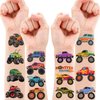 Monster Truck Temporary Tattoos for Kids, 96PCS Birthday Party Supplies Favors Super Cute Fake Tattoos Stickersfor Boys Party Decorations School Rewards Gifts