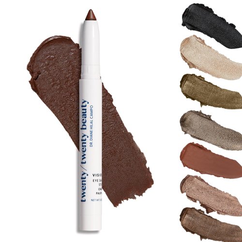 twenty/twenty beauty Visionary Eye Shadow Stick, Shimmer Cream Eyeshadow Pencil, Long-Lasting Makeup, Safe for Sensitive & Dry Eyes, Ophthalmologist Tested (Brown-Eyed Girl)