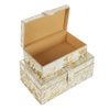 Deco 79 Leather Handmade Decorative Box Decorative Keepsake Boxes with Gold Foil Paint, Set of 2 Storage Boxes 8", 10"W, Gold