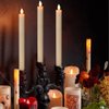 DRomance Ivory Flameless Taper Candles with Remote and Timer 6 Pack Battery Operated LED Flickering Taper Candles Real Wax Dimmable Light Dinner Wedding Holiday Decor(0.78" D x 9.64" H)