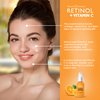 Retinol + Vitamin C Face Serum - Anti Aging Facial Serum, Evens Skin Tone, Diminishes Fine Lines and Wrinkles, Sun Damage & Dark Spots, Restores Radiance, Locks In Moisture - 1 FL. Oz