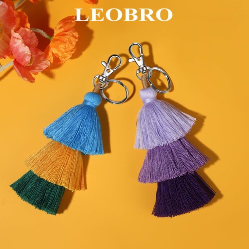 LEOBRO Keychain, 40PCS Key Rings and Keychain Clip, Key Chain Ring and Keychain Hooks, Keychain Rings for Crafts, Keychain Making Kit, Keychain Accessories, for DIY Arts and Crafts