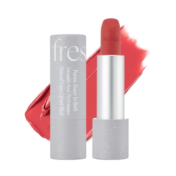 FRESHIAN Sensual Vegan Lipstick Blur (07 Touch, 0.12oz) - Long-Lasting Formula, Lightweight Matte Lipstick, Korean Makeup. Shea Cocoa Butter, Vegan.