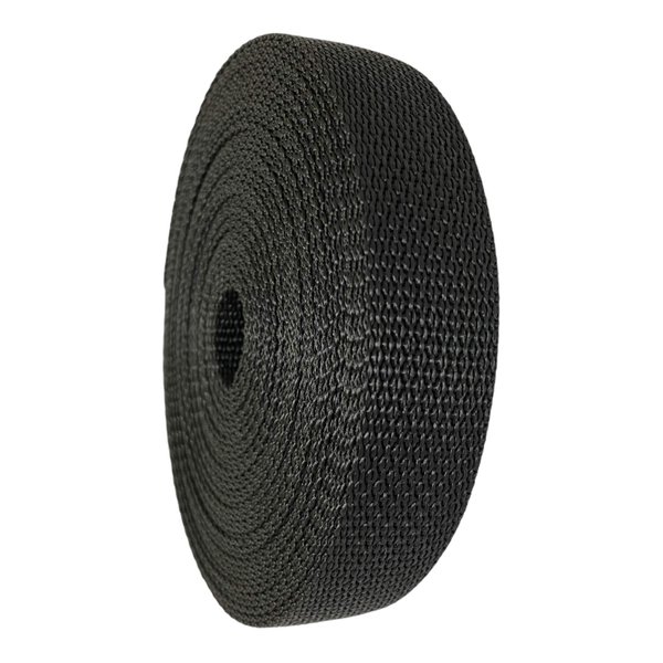 GGR Supplies Durable Polypropylene UV Resistant Webbing Straps Ideal for DIY Projects, Pet Collars, Outdoors, Crafts and Much More. 1 Inch (Black, 100)